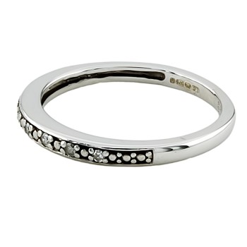 9ct white gold Diamond 0.04cts half eternity Ring size K